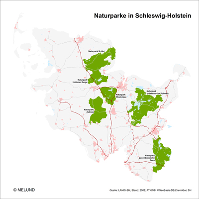 Karte der Naturparke Schleswig-Holstein